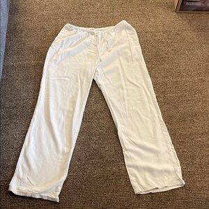 White Casual linen Pants